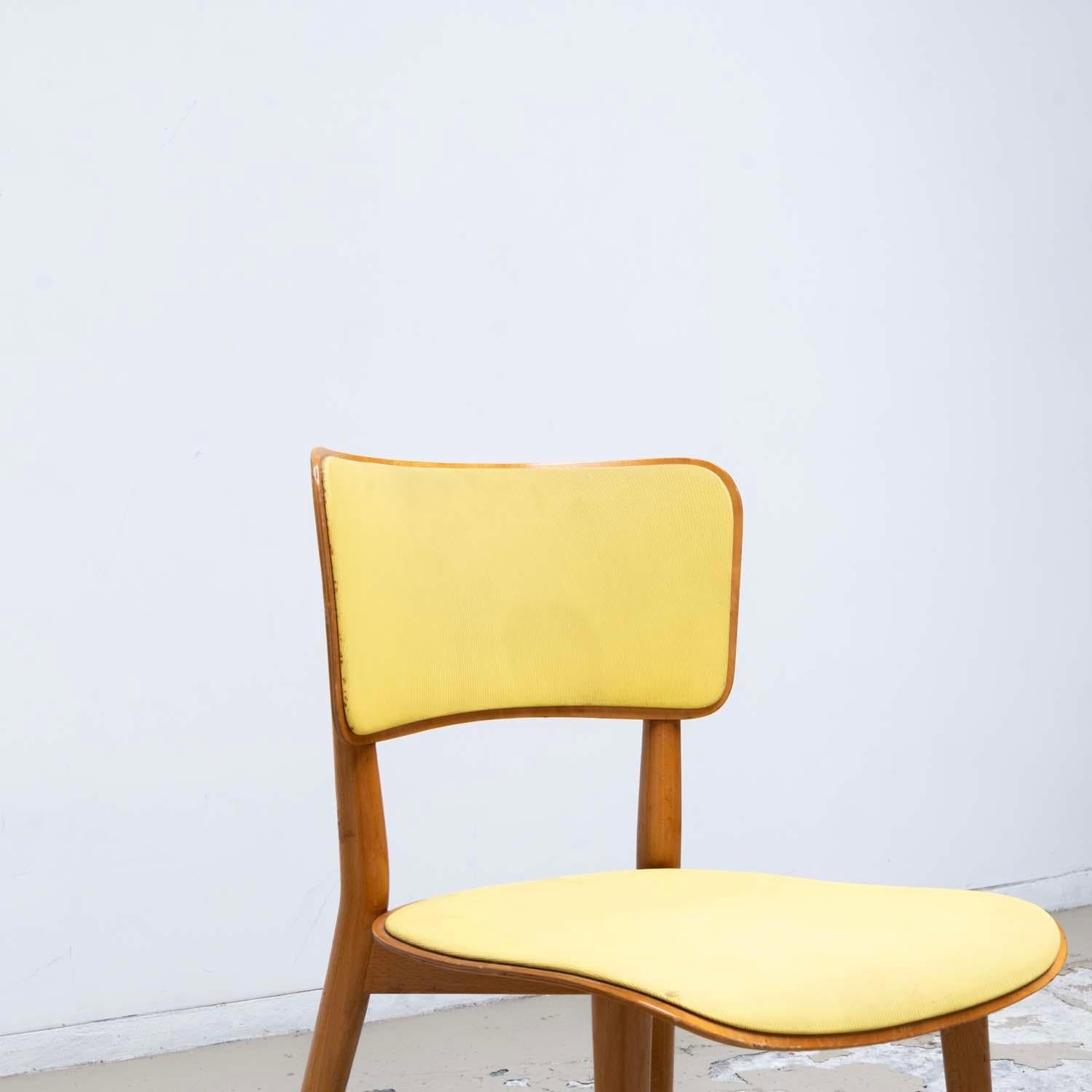 Kneuzzargenstull Chair with yellow seat by Max Bill dining chair side chair For Sale 3