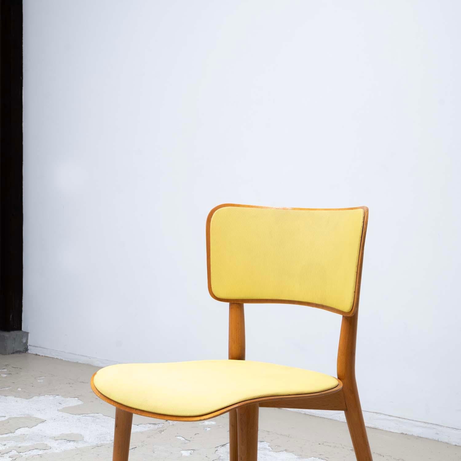 Kneuzzargenstull Chair with yellow seat by Max Bill dining chair side chair For Sale 6