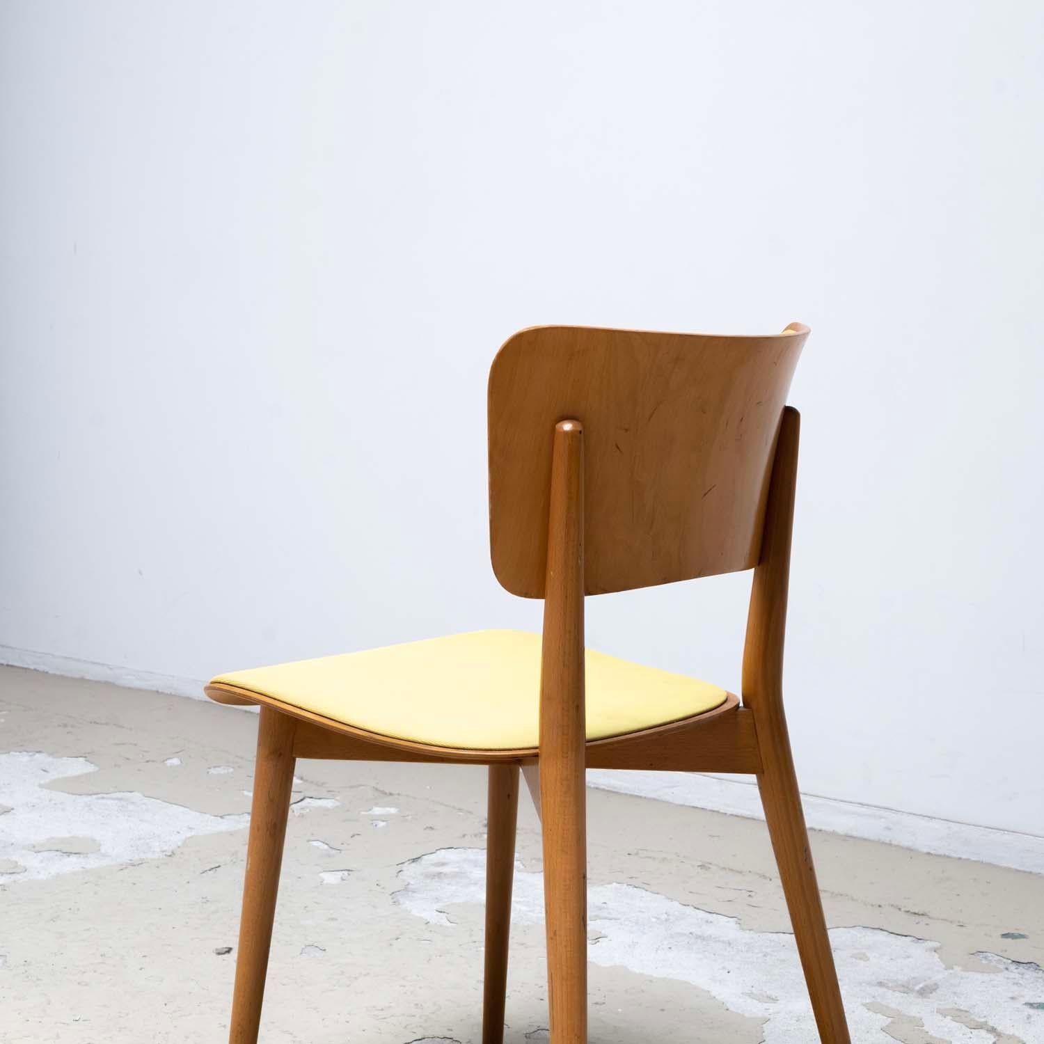 Kneuzzargenstull Chair with yellow seat by Max Bill dining chair side chair For Sale 7