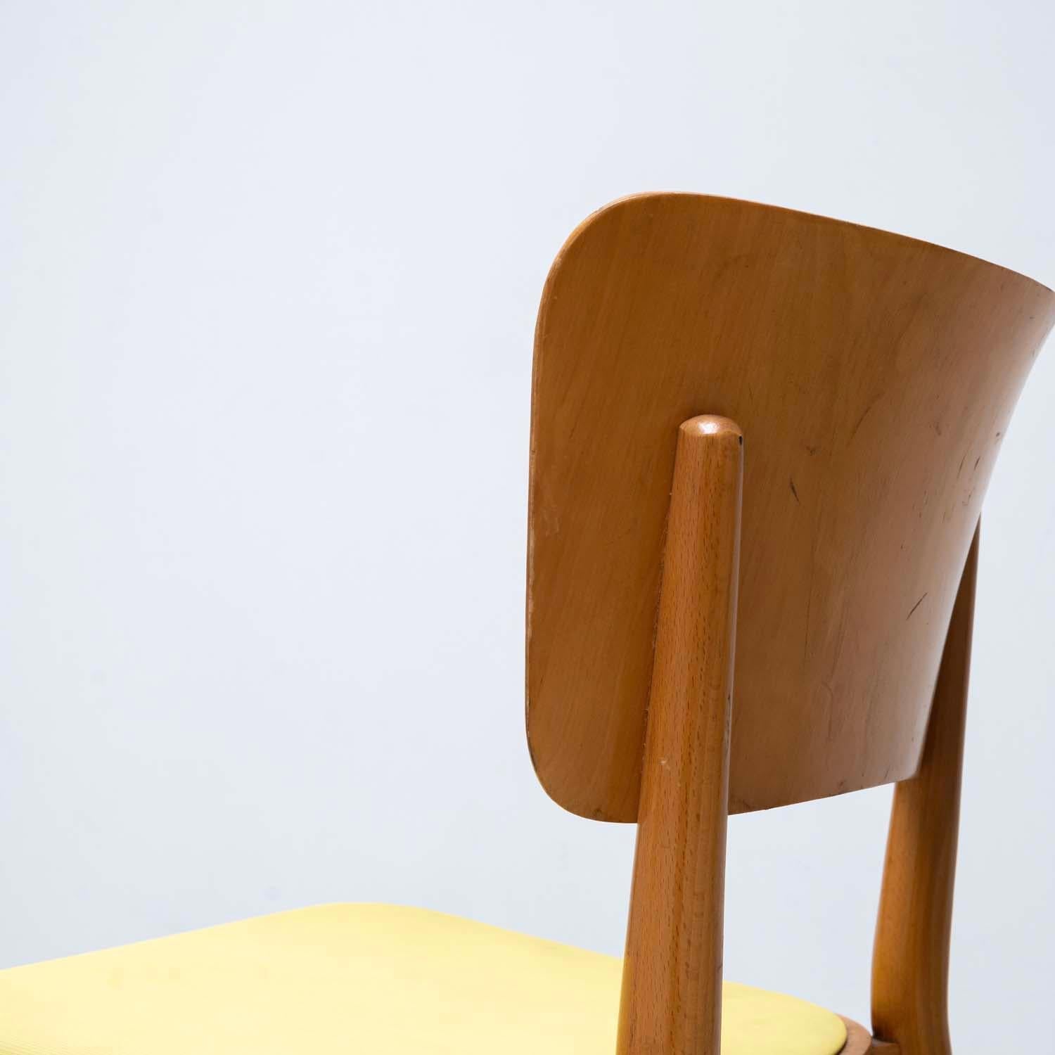 Kneuzzargenstull Chair with yellow seat by Max Bill dining chair side chair For Sale 11