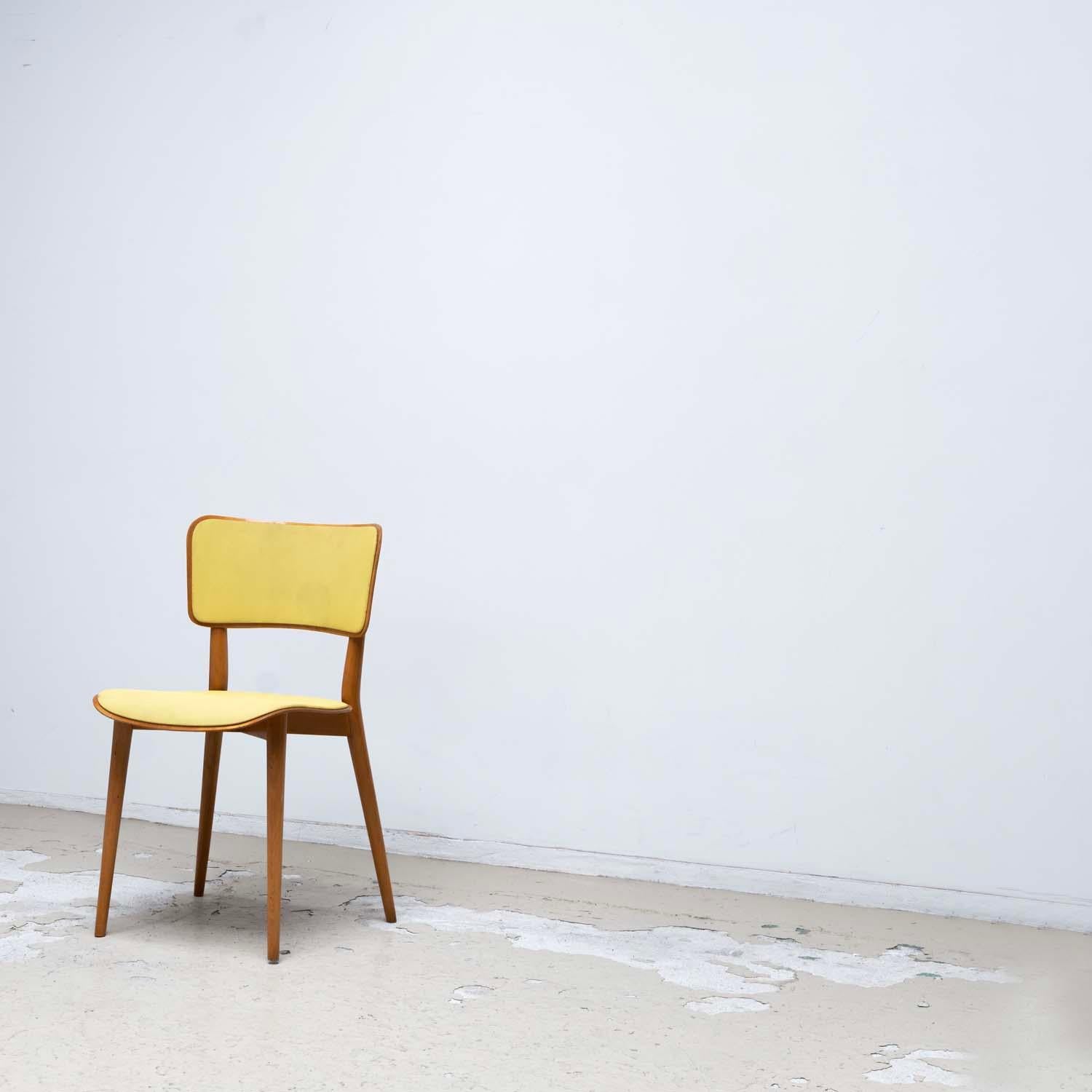 Kneuzzargenstull Chair with yellow seat by Max Bill dining chair side chair For Sale 1