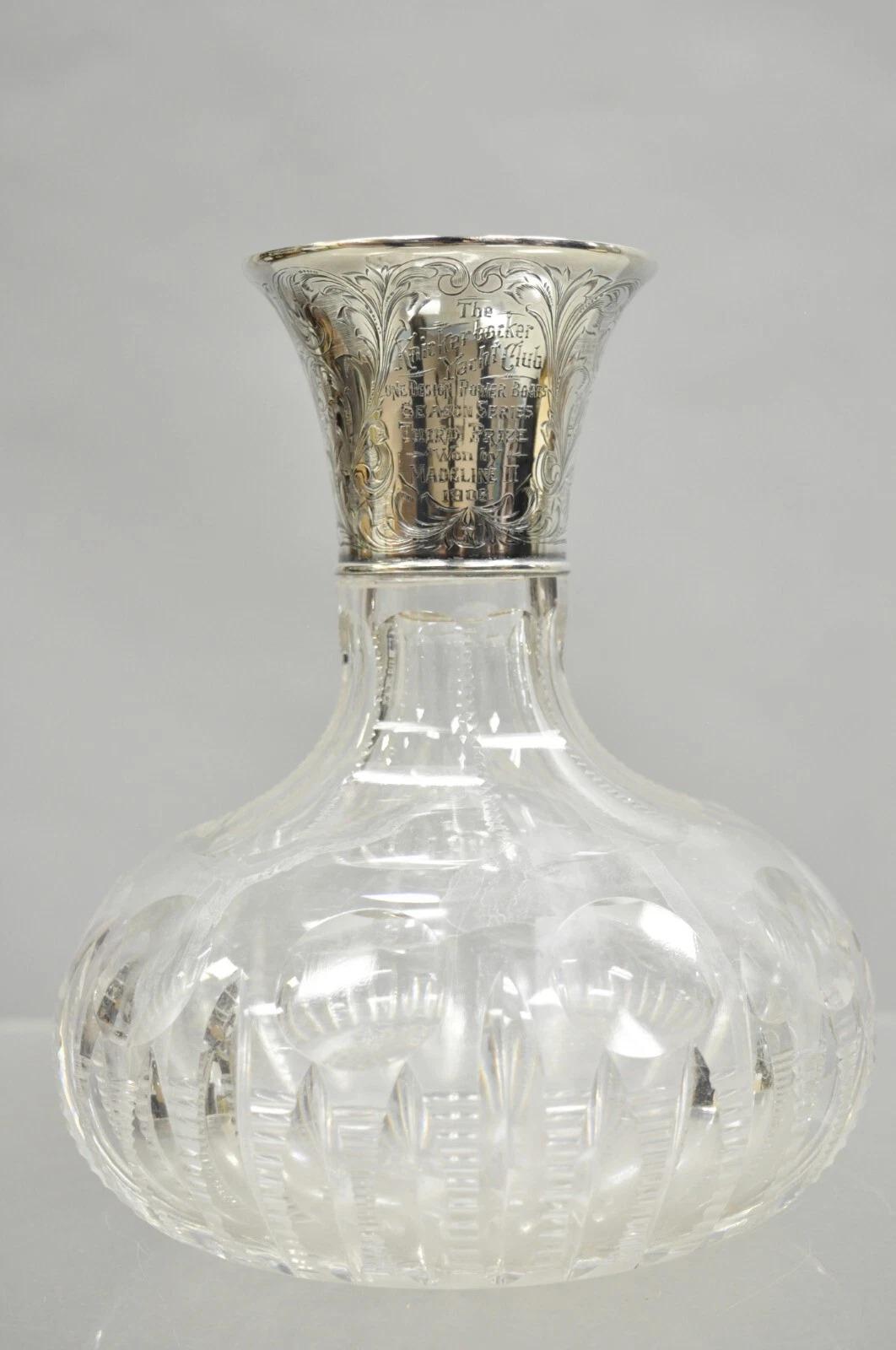 Decanter in argento di Gorham del Knickerbocker Yacht Club 1905 Power Boats Trophy in vendita 5