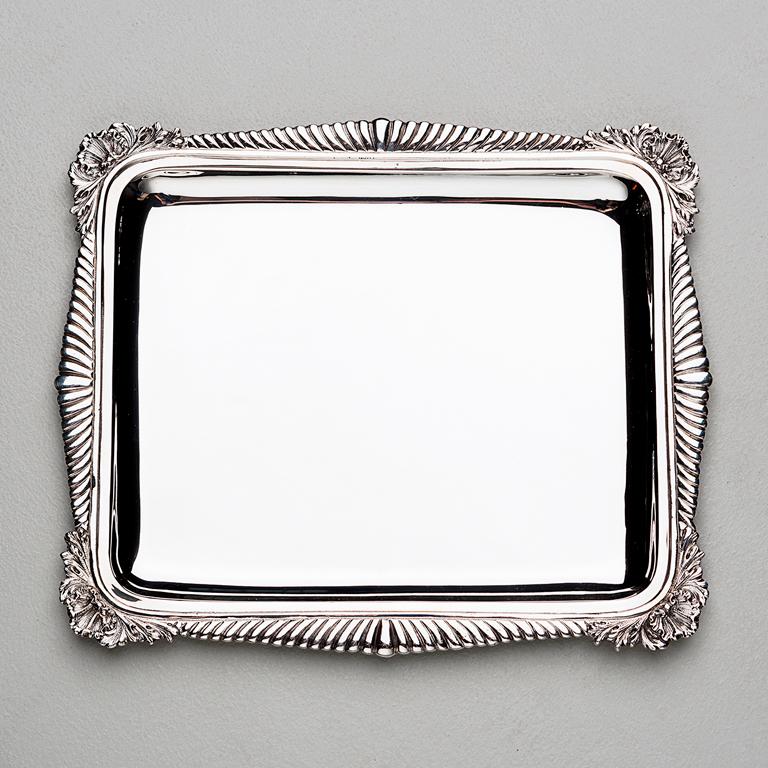 Italian Knickknack Tray, Sterling Silver Rectangular Tray, Made in Italy For Sale