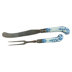 Knife and Fork, Bow Porcelain Factory, circa 1760