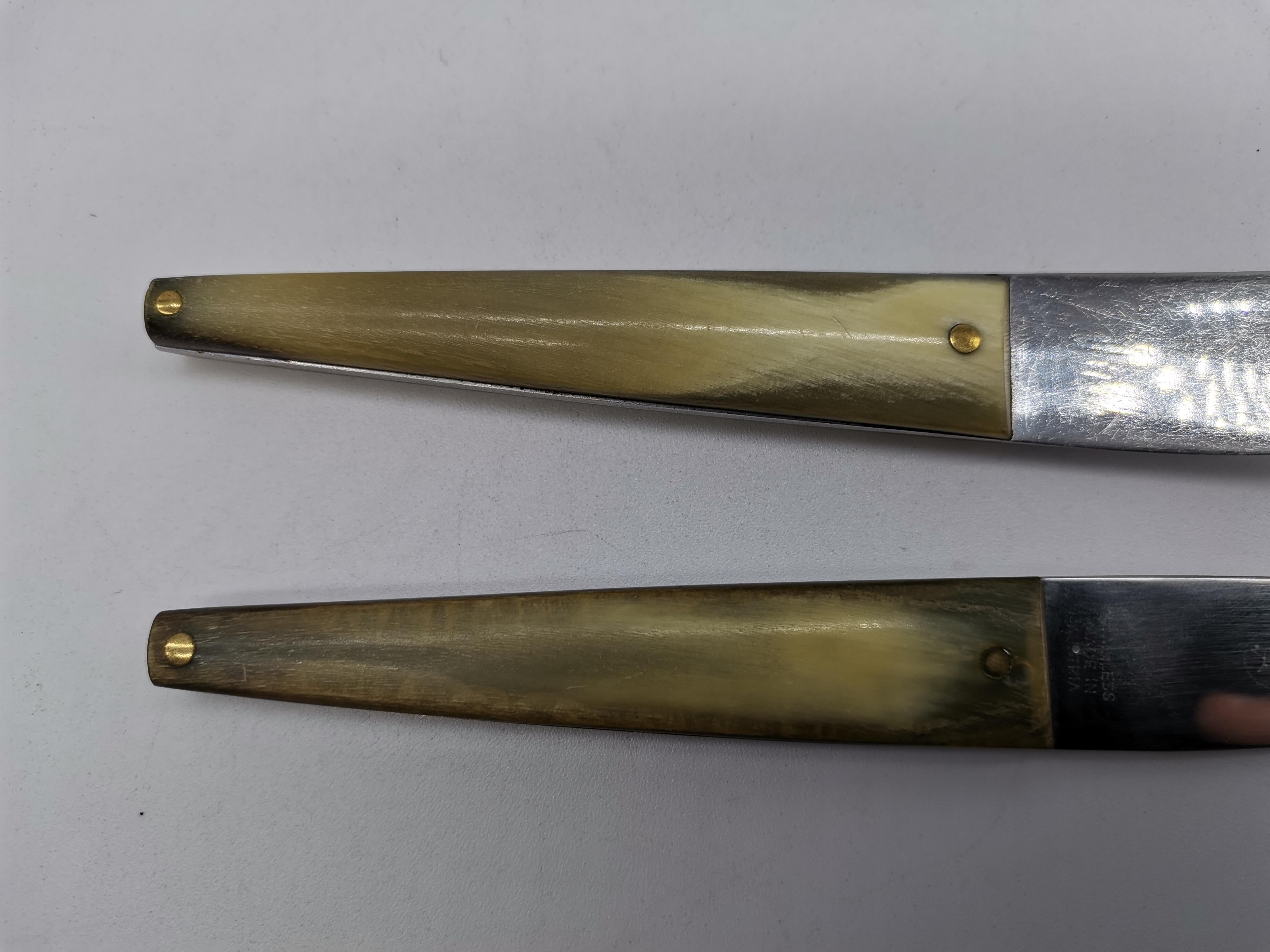 Messer und Gabel, Horn und Metall, Carl Auböck Wien, Österreich (Metallarbeit) im Angebot