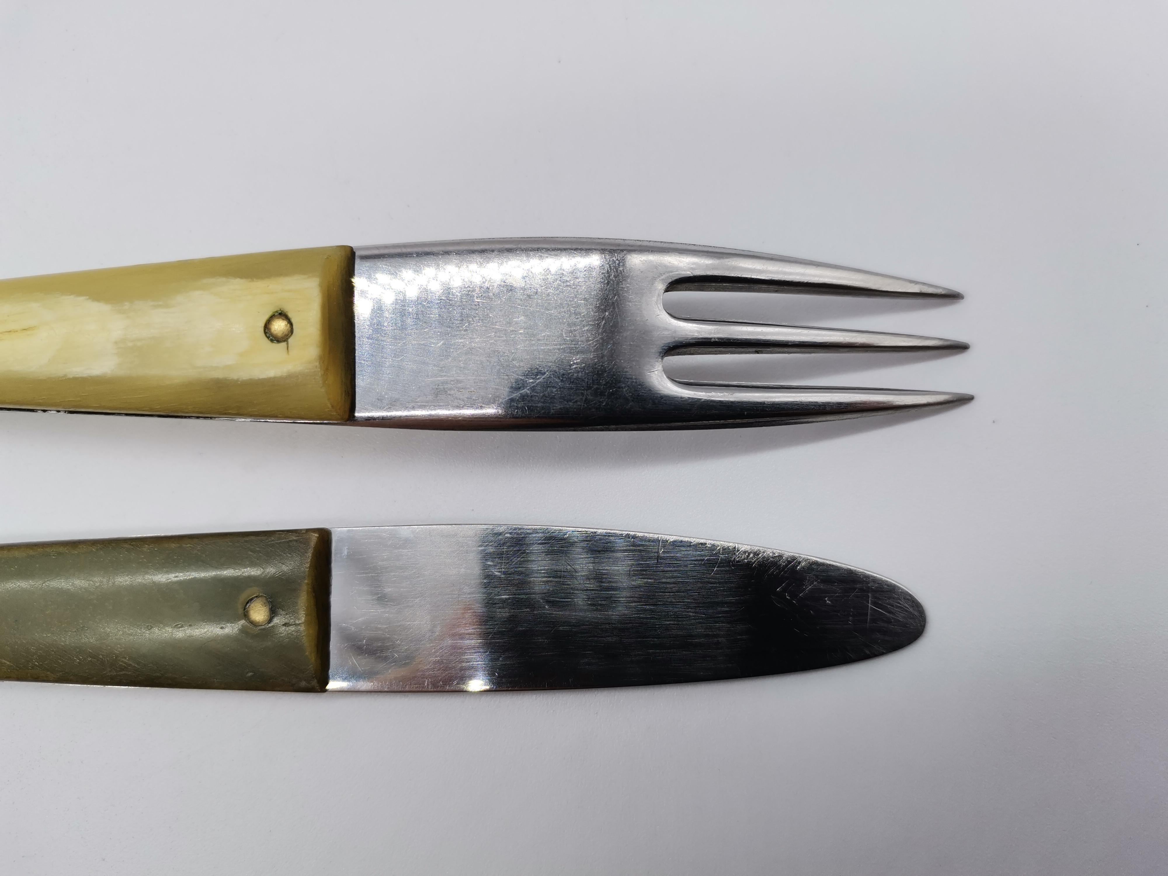 Messer und Gabel, Horn und Metall, Carl Auböck Wien, Österreich im Angebot 1