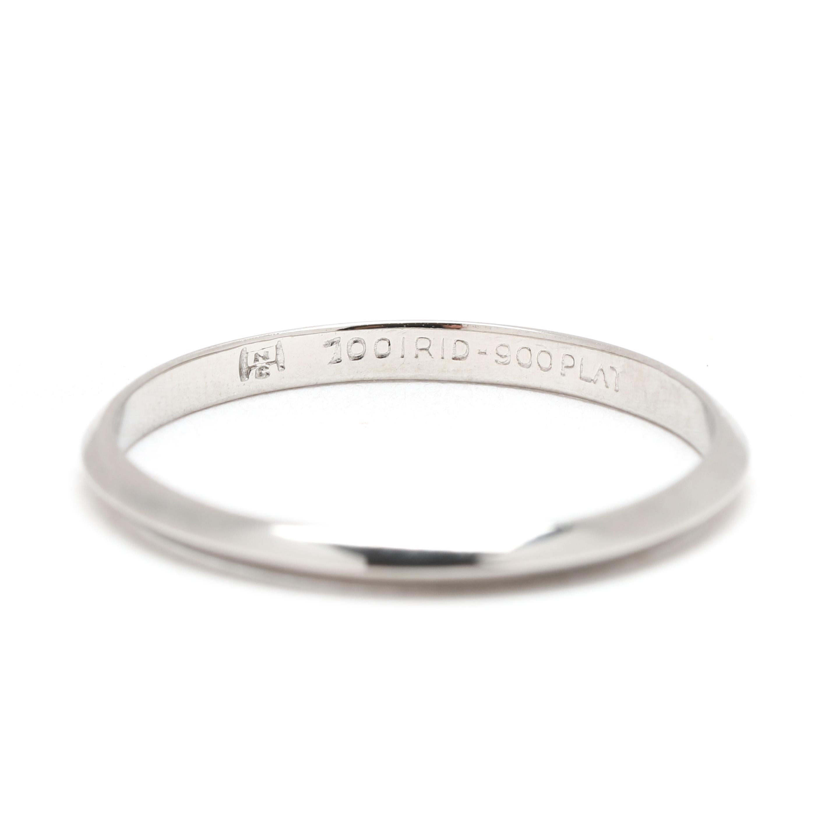 Messerschneide-Ring, Platin, Ringgröße 6,75, stapelbar für Damen oder Herren im Angebot