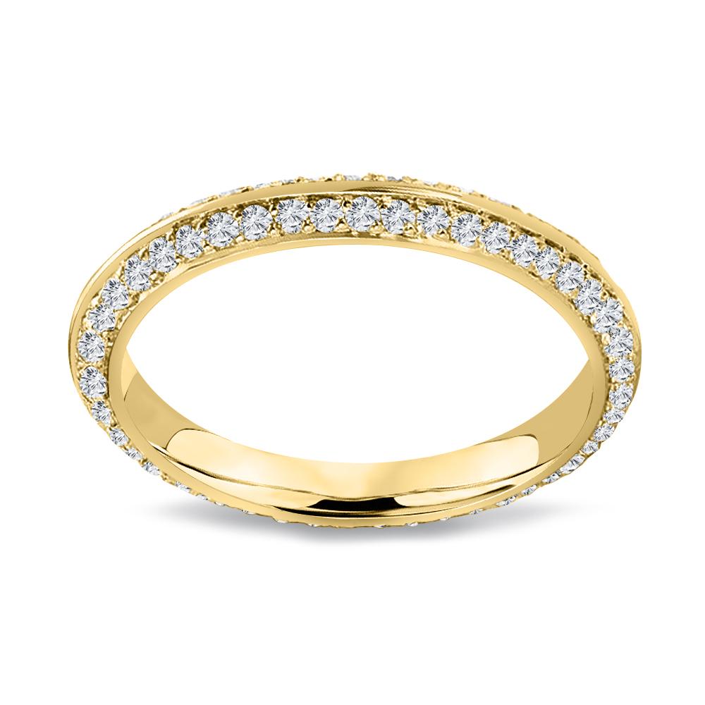 Im Angebot: Messerkante Micro Pave Diamant Ewigkeitsring 1/2 Karat () 2