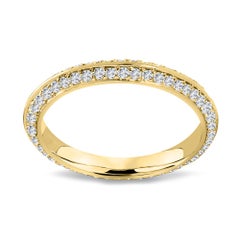 Knife Edge Micro Pave Diamond Eternity Ring 1/2 Carat