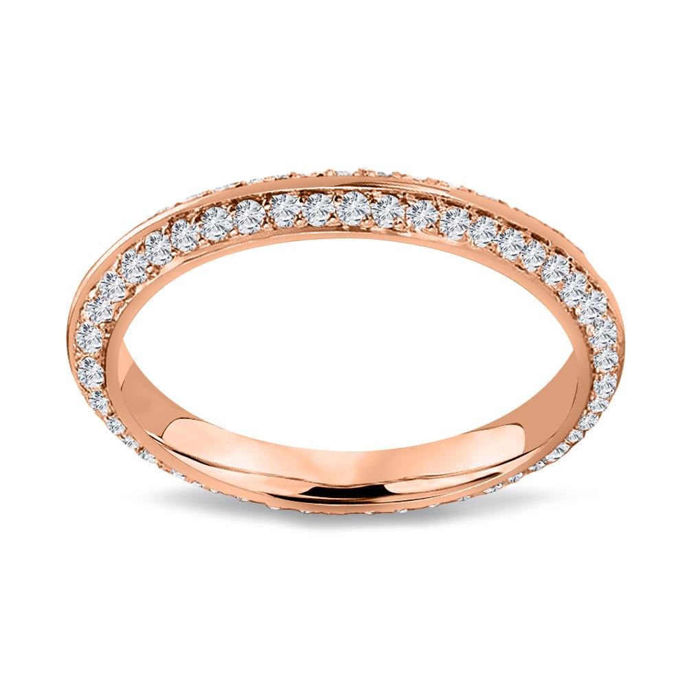 Im Angebot: Messerkante Micro Pave Diamant Ewigkeitsring 1/2 Karat () 3