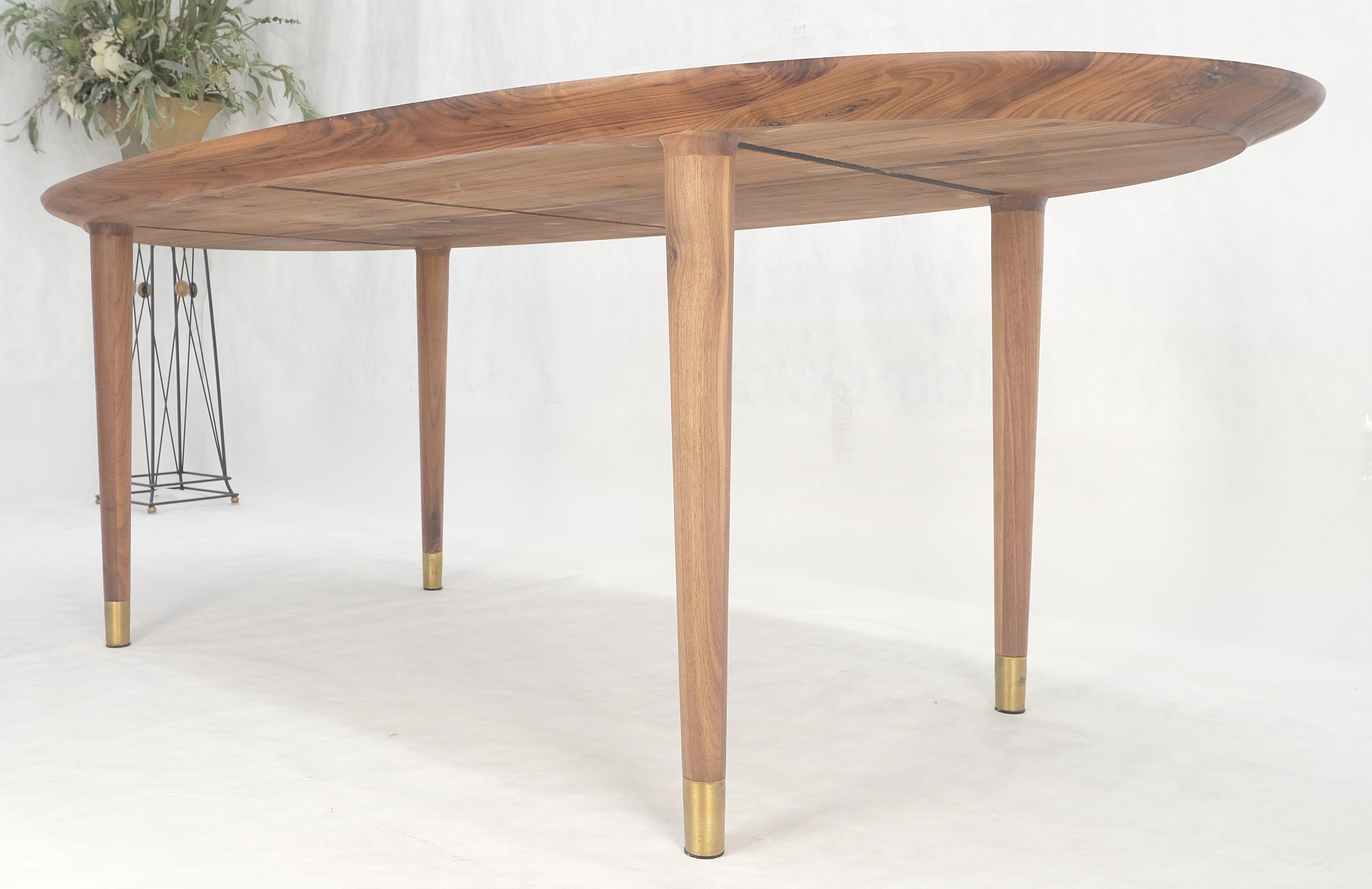Knife Edge Oval Solid Walnut Tapered Leg 7' long Dining Conference Table MINT! For Sale 5