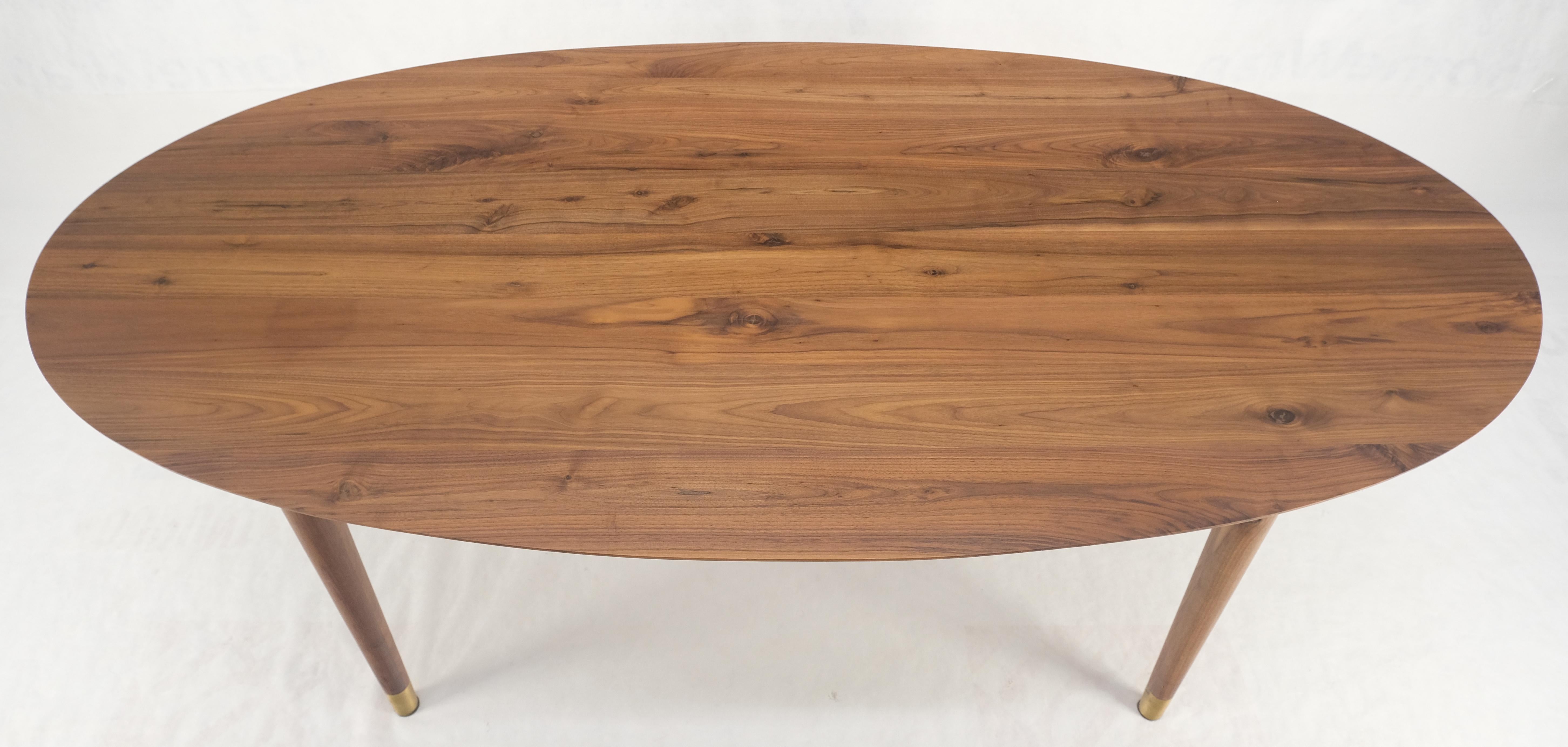 Knife Edge Oval Solid Walnut Tapered Leg 7' long Dining Conference Table MINT! For Sale 8