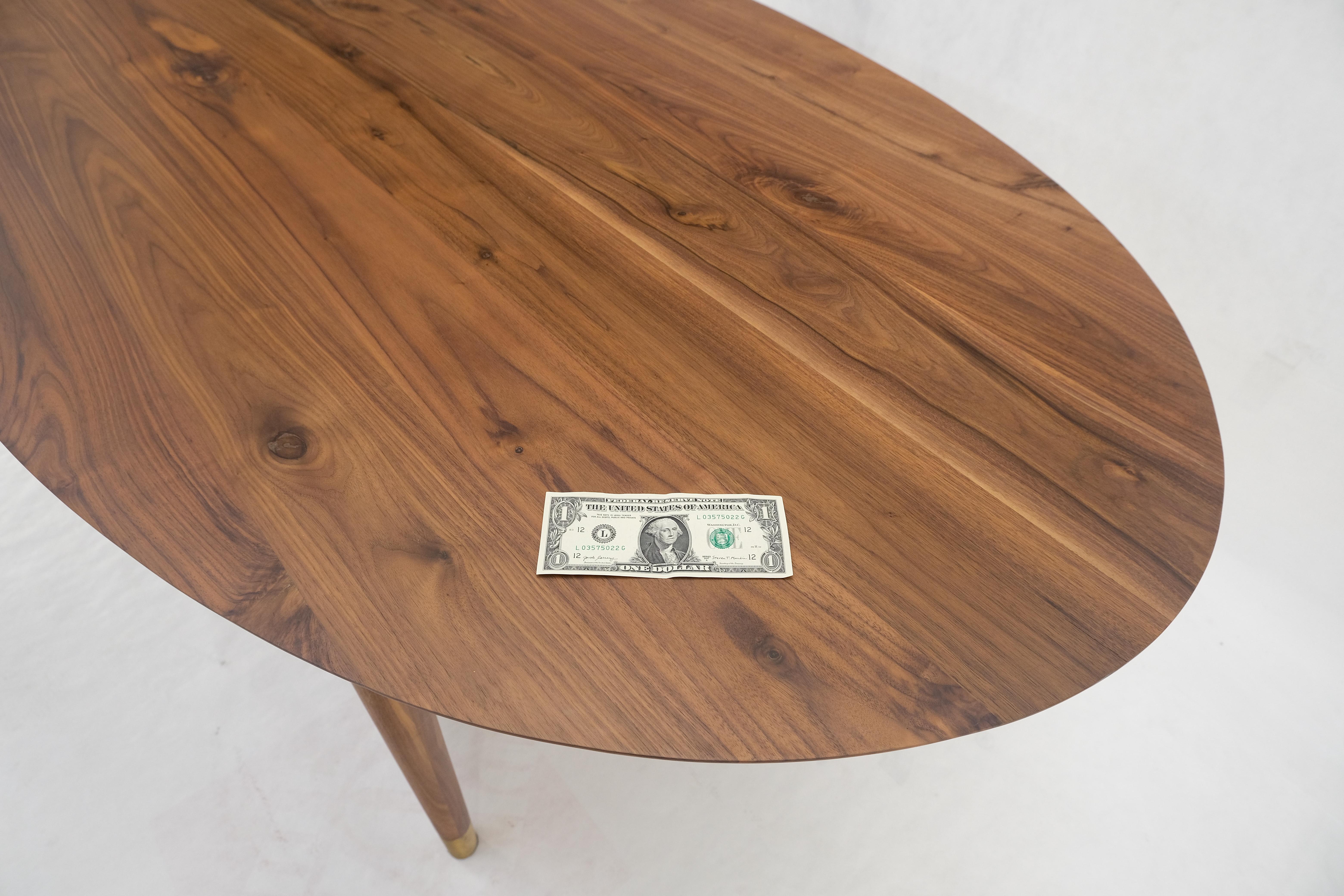 Knife Edge Oval Solid Walnut Tapered Leg 7' long Dining Conference Table MINT! For Sale 9
