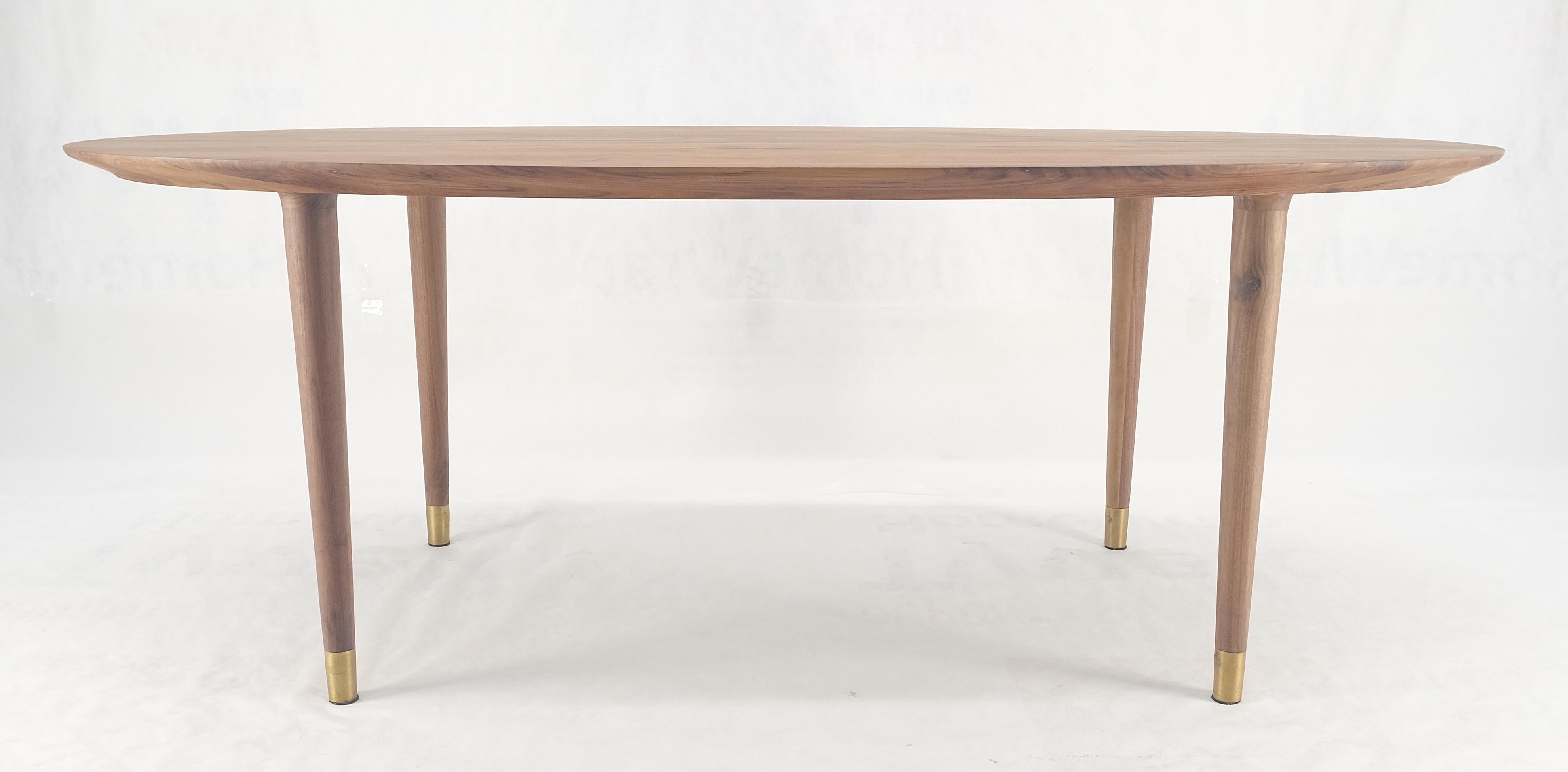Knife Edge Oval Solid Walnut Tapered Leg 7' long Dining Conference Table MINT! For Sale 1
