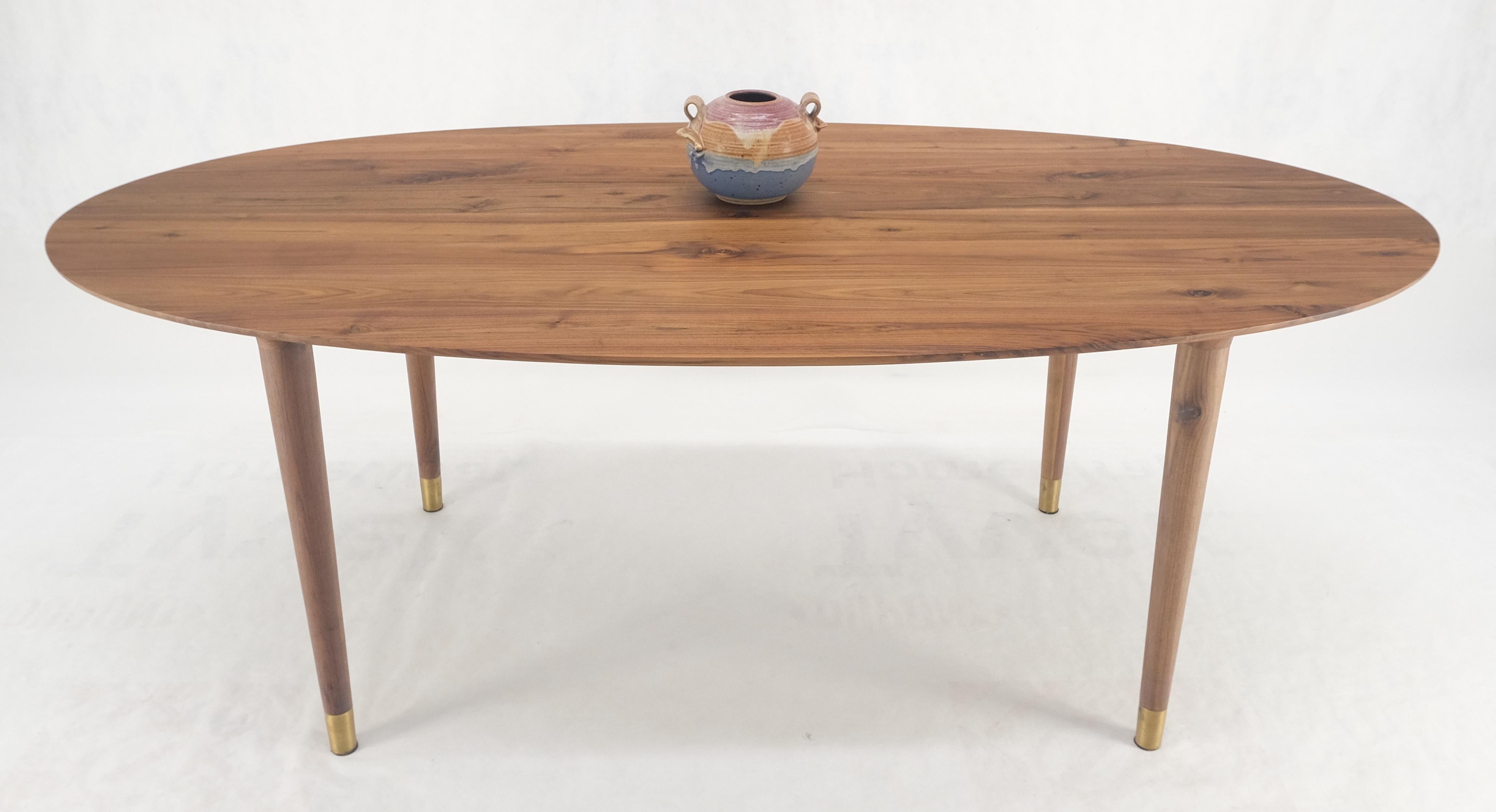 Knife Edge Oval Solid Walnut Tapered Leg 7' long Dining Conference Table MINT! For Sale 3