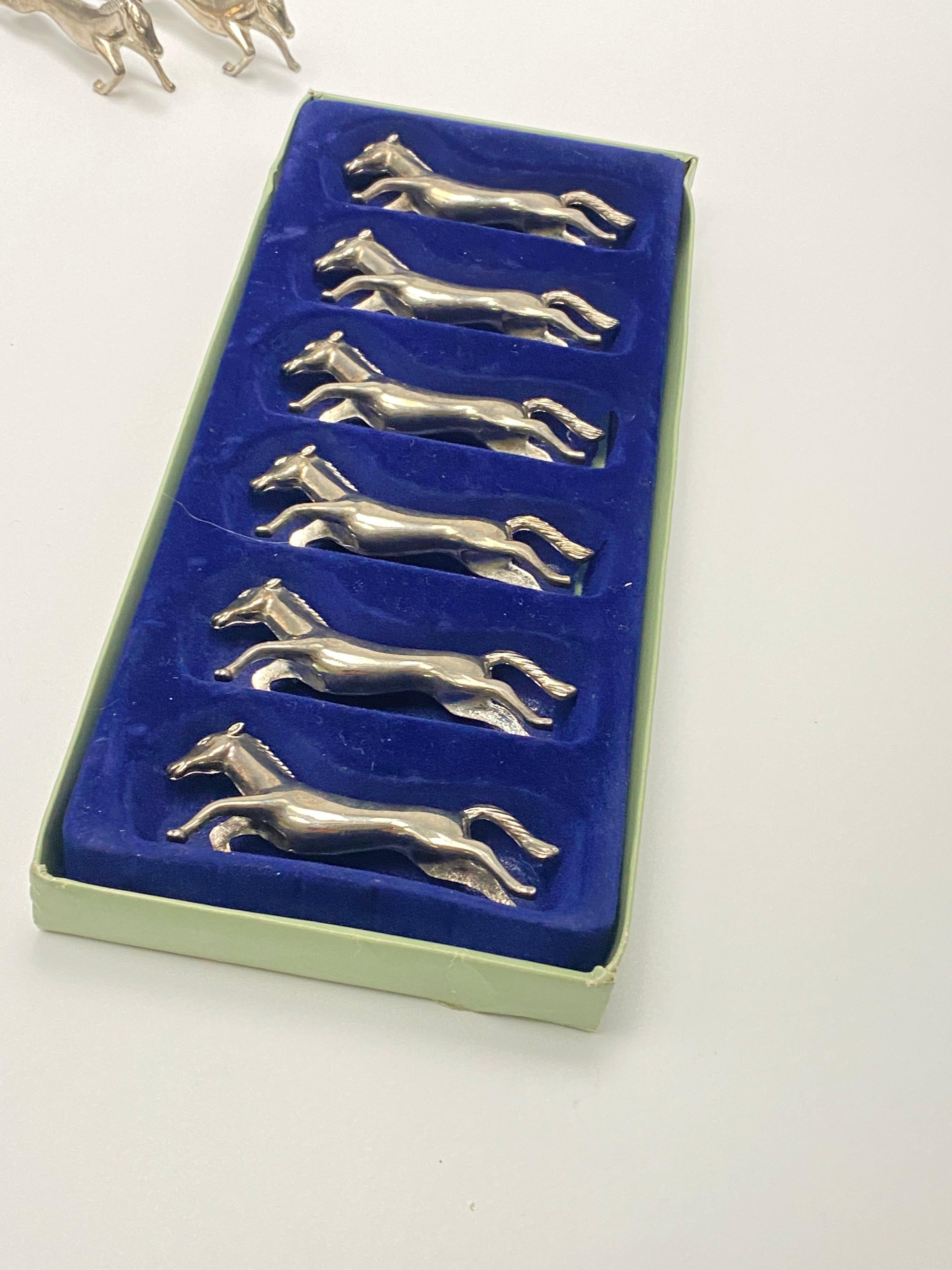 Knife Rests in Silver Plated Metal, Horse Sculpture, France 1970, Set of 12 5