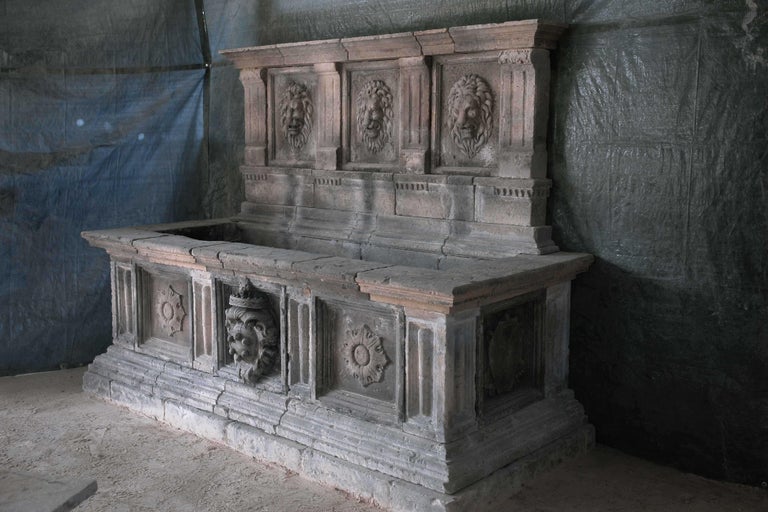 Knight of Malta Style Fountain Handcrafted Pure Limestone, Italy For