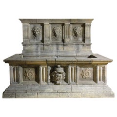 Knight of Malta Style Fountain Hand-carved Pure Limestone, Italy