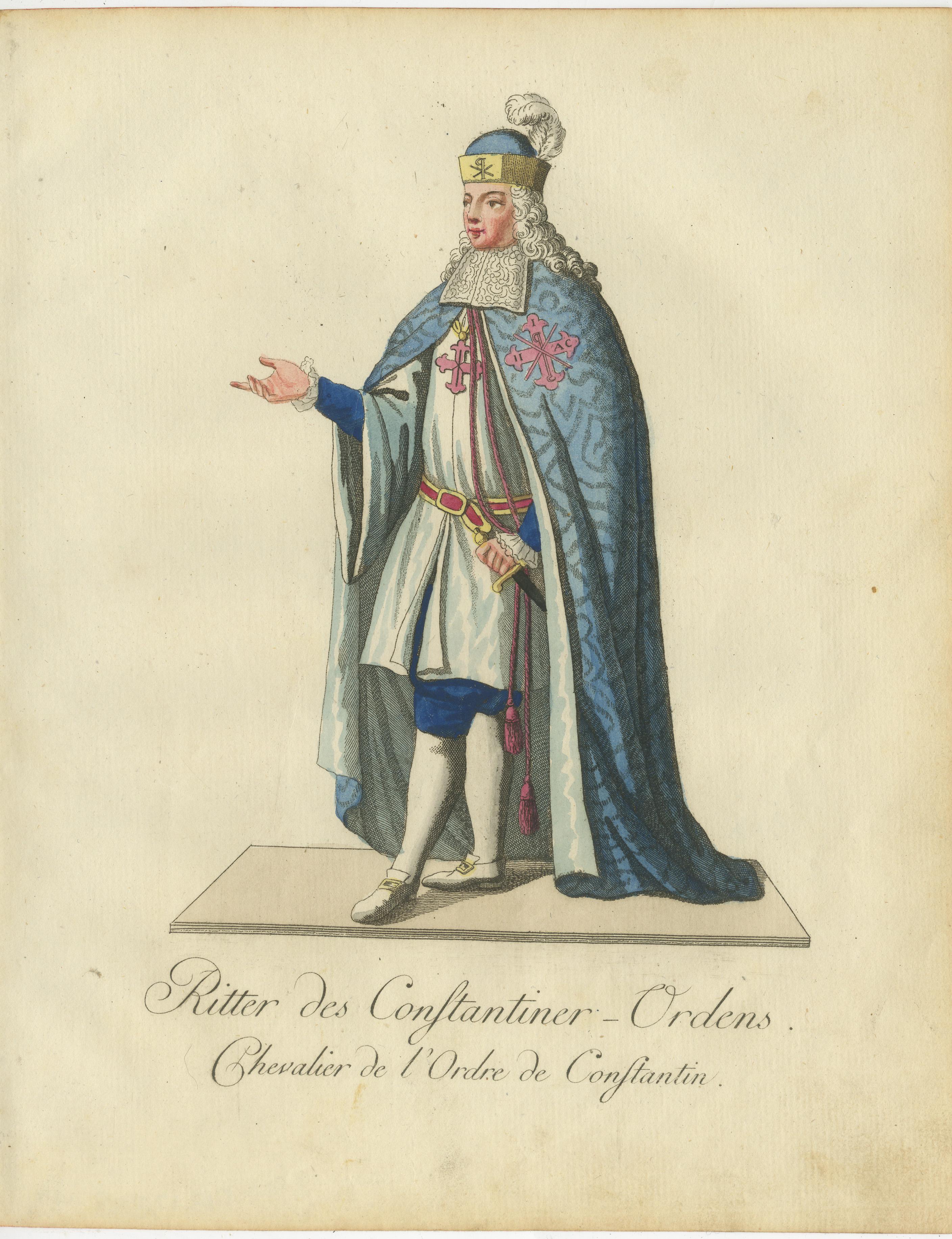 Knight of the Constantinian Order, lebendig illustriert 1791 (Spätes 18. Jahrhundert) im Angebot