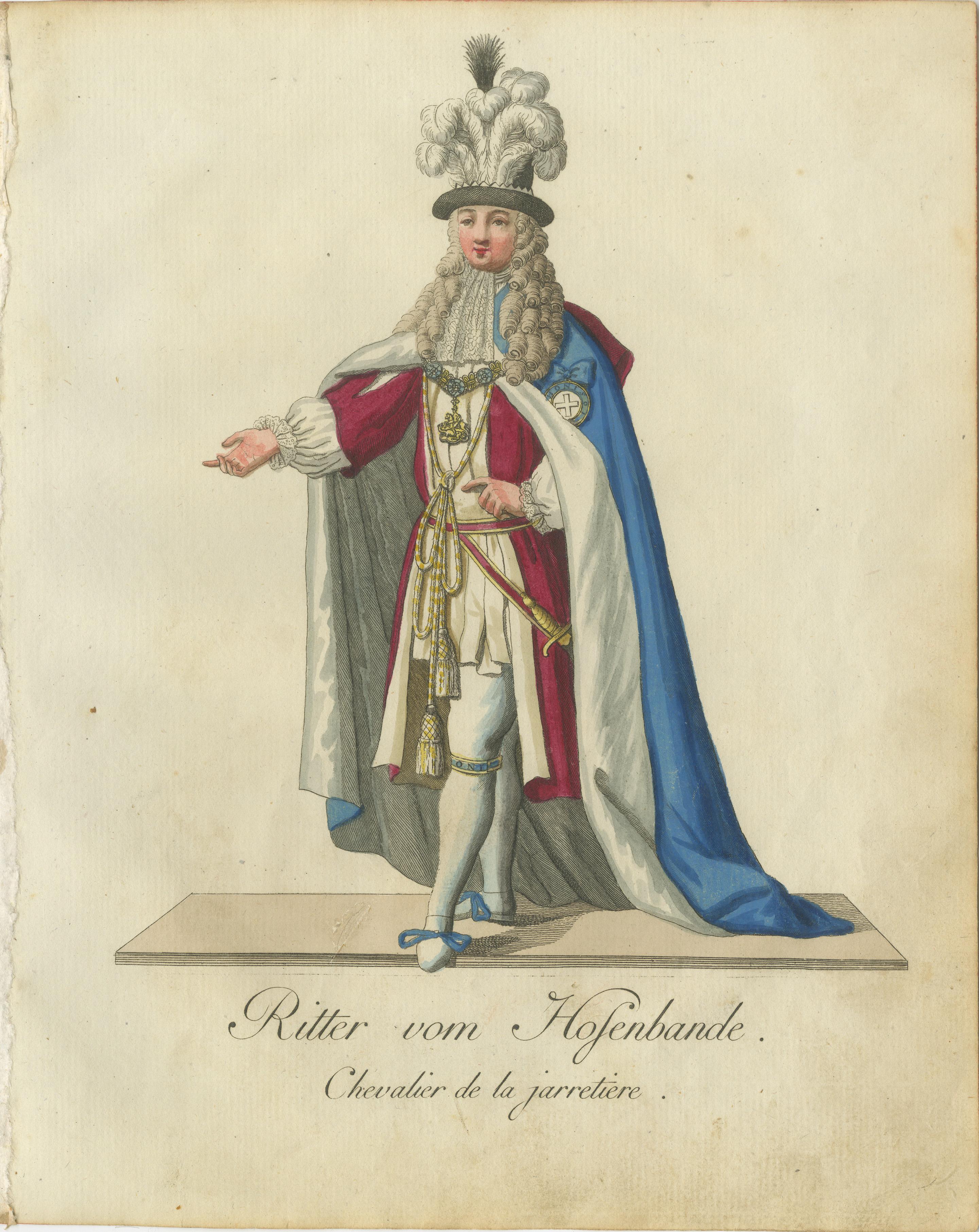 Knight of the Garter: Handkolorierte Gravur aus Schwans ikonischem Werk, 1791 (Spätes 18. Jahrhundert) im Angebot