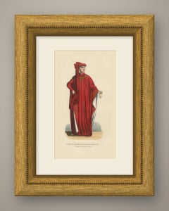 Knight of the Golden Fleece, Philip the Good, Hand Colored Wood Engraving, 1844