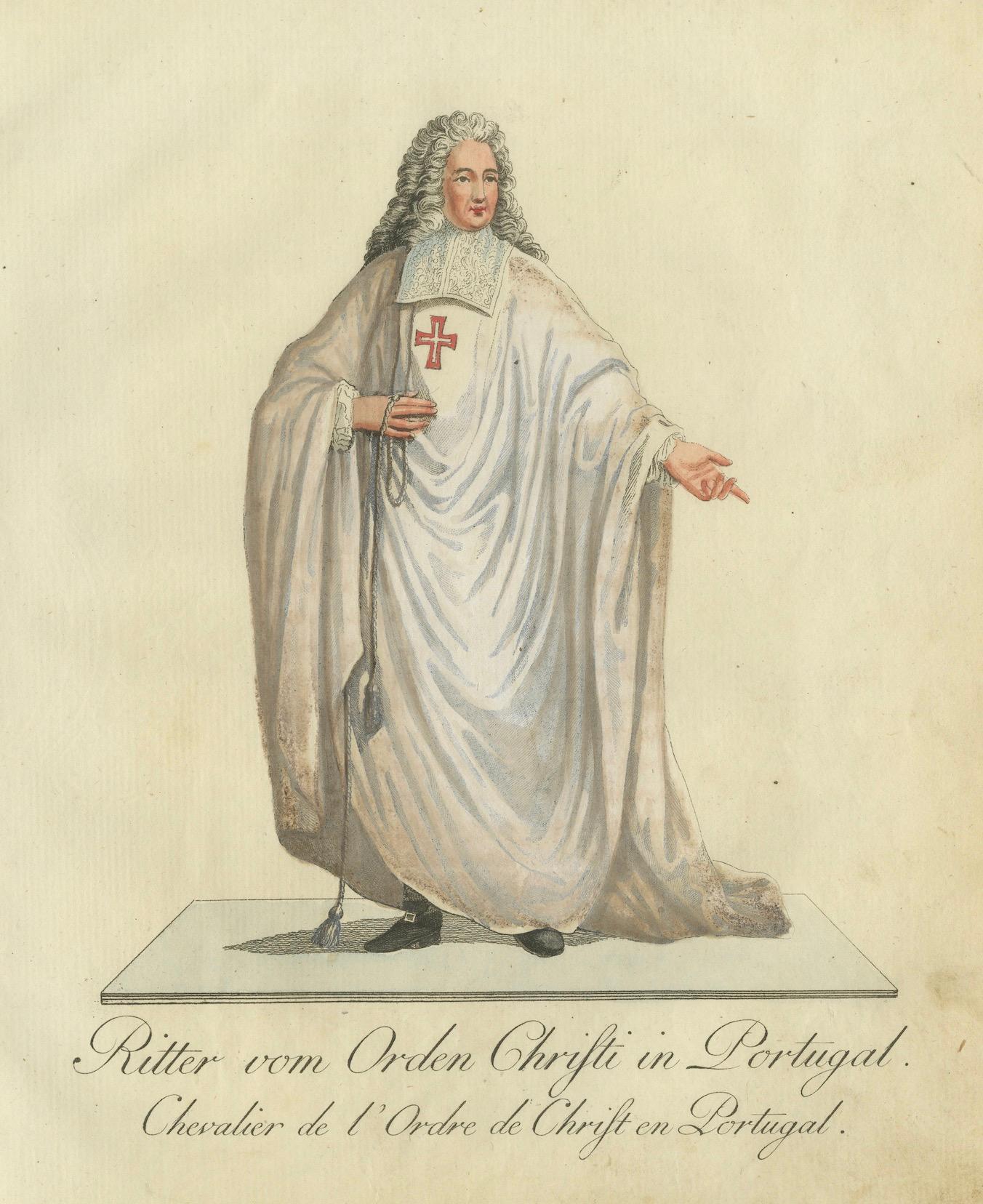 Gravur des Ritterordens Christi in Portugal von Christian F. Schwan, 1791 im Zustand „Gut“ im Angebot in Langweer, NL