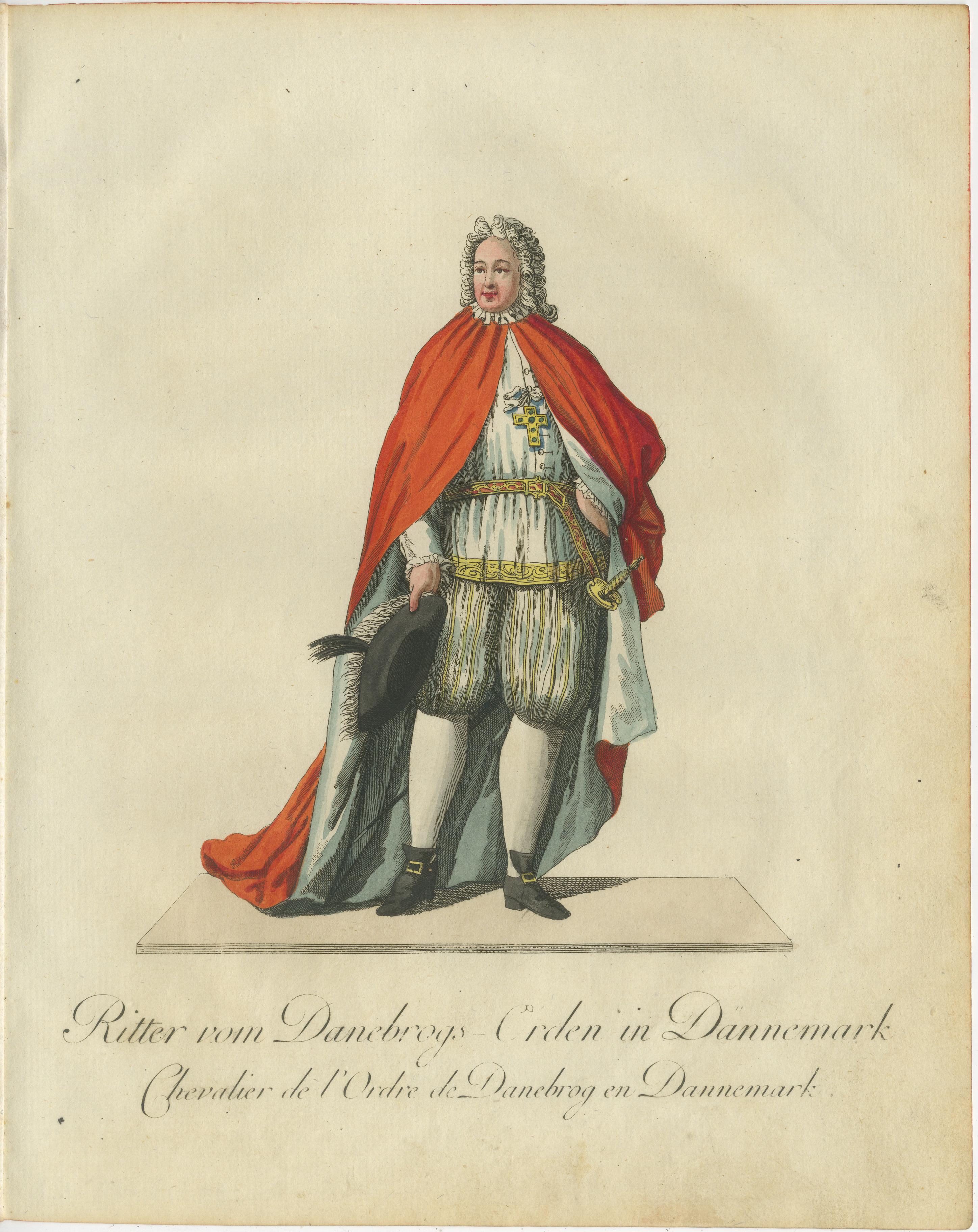 Caballero de la Orden de Dannebrog: Elegancia caballeresca danesa del siglo XVIII finales del siglo XVIII en venta