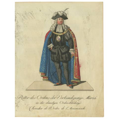 Knight of the Order of the Annunciation in Ceremonial Attire – Engraving 1791