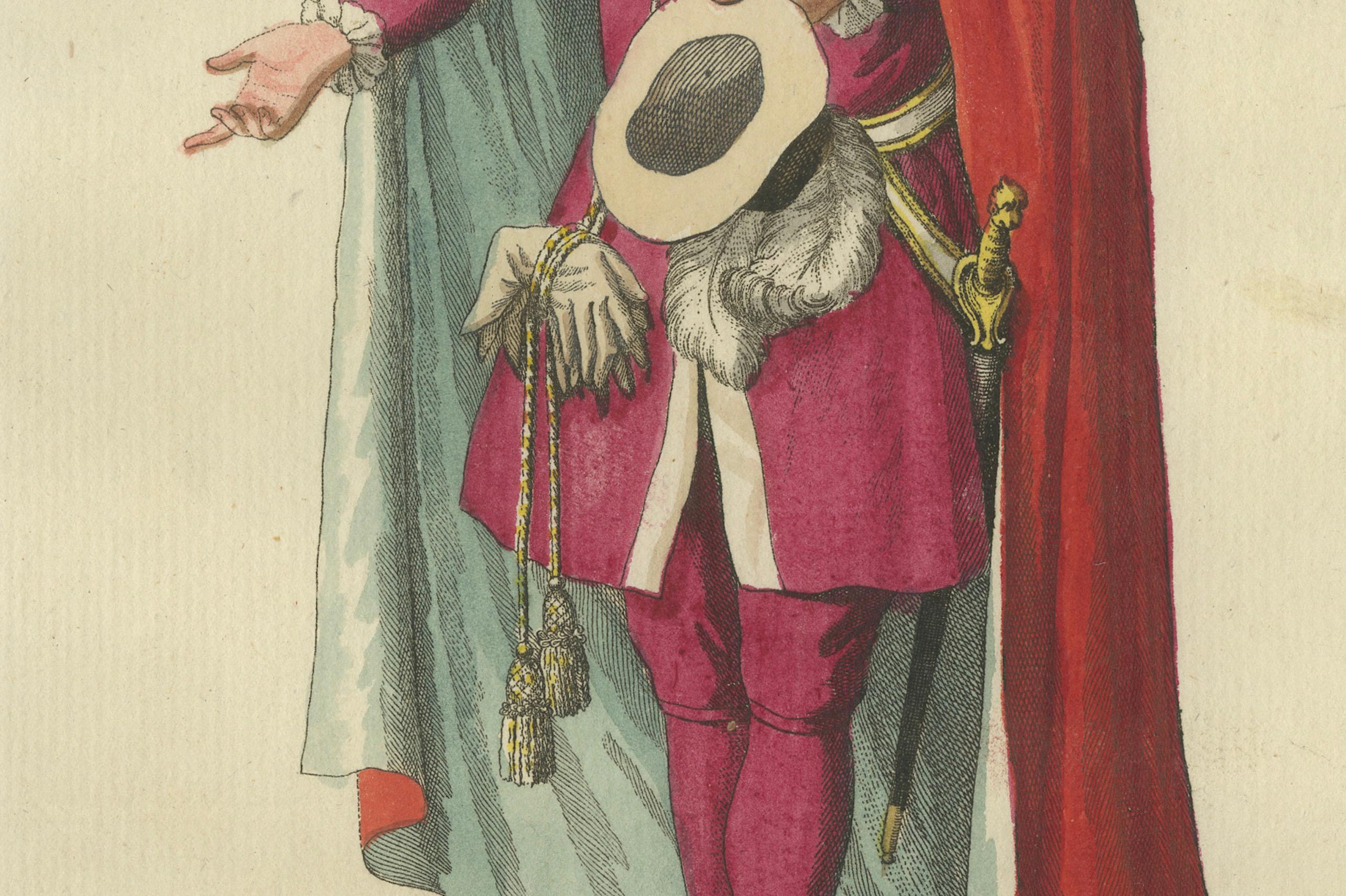 Knight of the Order of the Bath: Handkoloriertes Kupferstich von Schwan, 1791 (Graviert) im Angebot