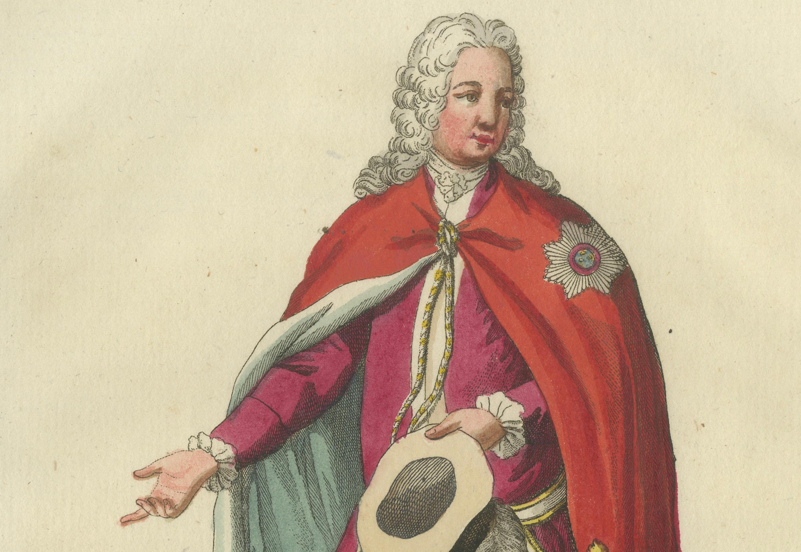 Knight of the Order of the Bath: Handkoloriertes Kupferstich von Schwan, 1791 im Zustand „Gut“ im Angebot in Langweer, NL