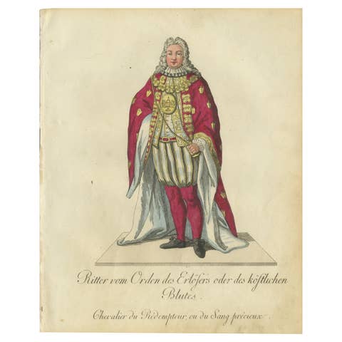 Knight of the Order of the Redeemer or Precious Blood, 18th-Century Engraving
