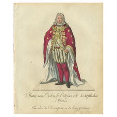 Knight of the Order of the Redeemer or Precious Blood, 18th-Century Engraving