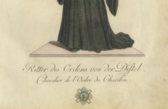 Knight of the Order of the Thistle: Elegant 18th-Century Engraving by Schwan