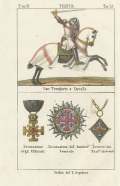 Knight Templar on Horseback and Badges of the Holy Sepulchre, 1842