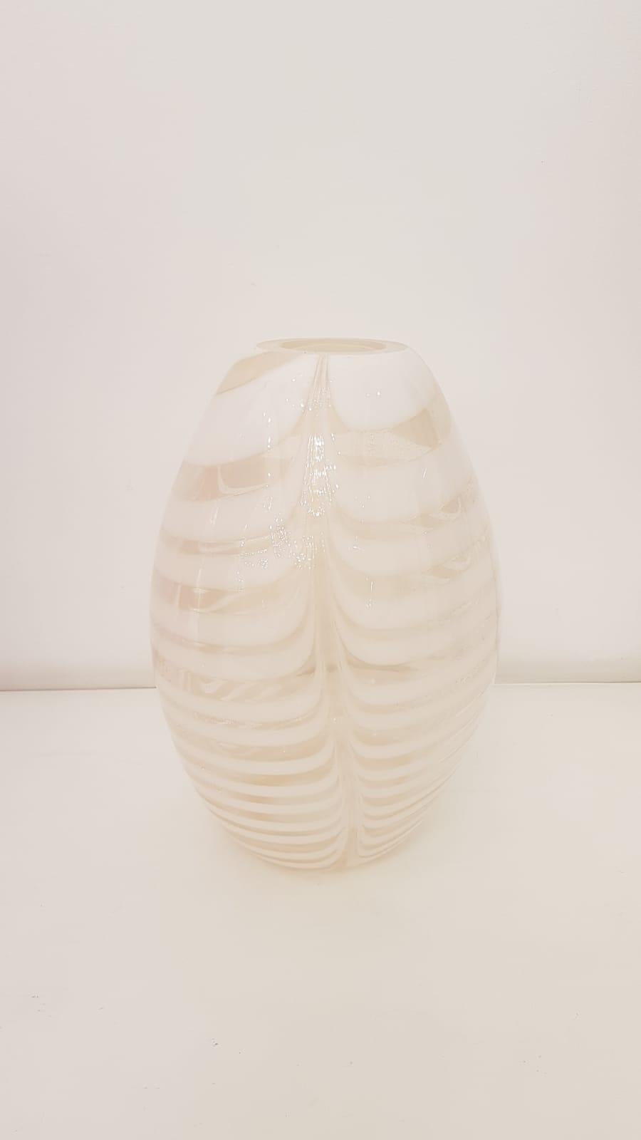 Glass Knight White Vase by Purho For Sale