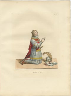 Knights and Devotion: Rhodes Knight, Monk, and Artist in Costume, Engraving 1845