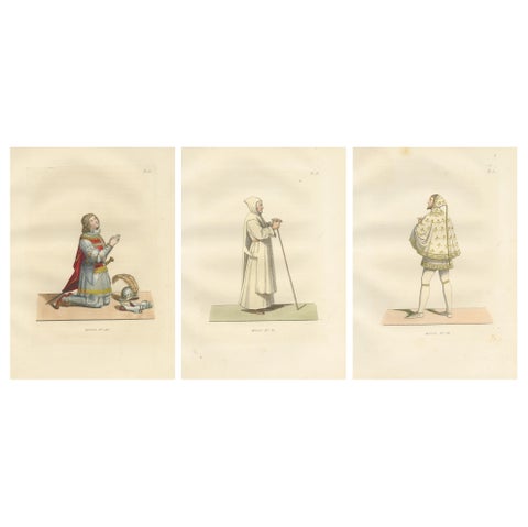 Knights and Devotion: Rhodes Knight, Monk, and Artist in Costume, Engraving 1845