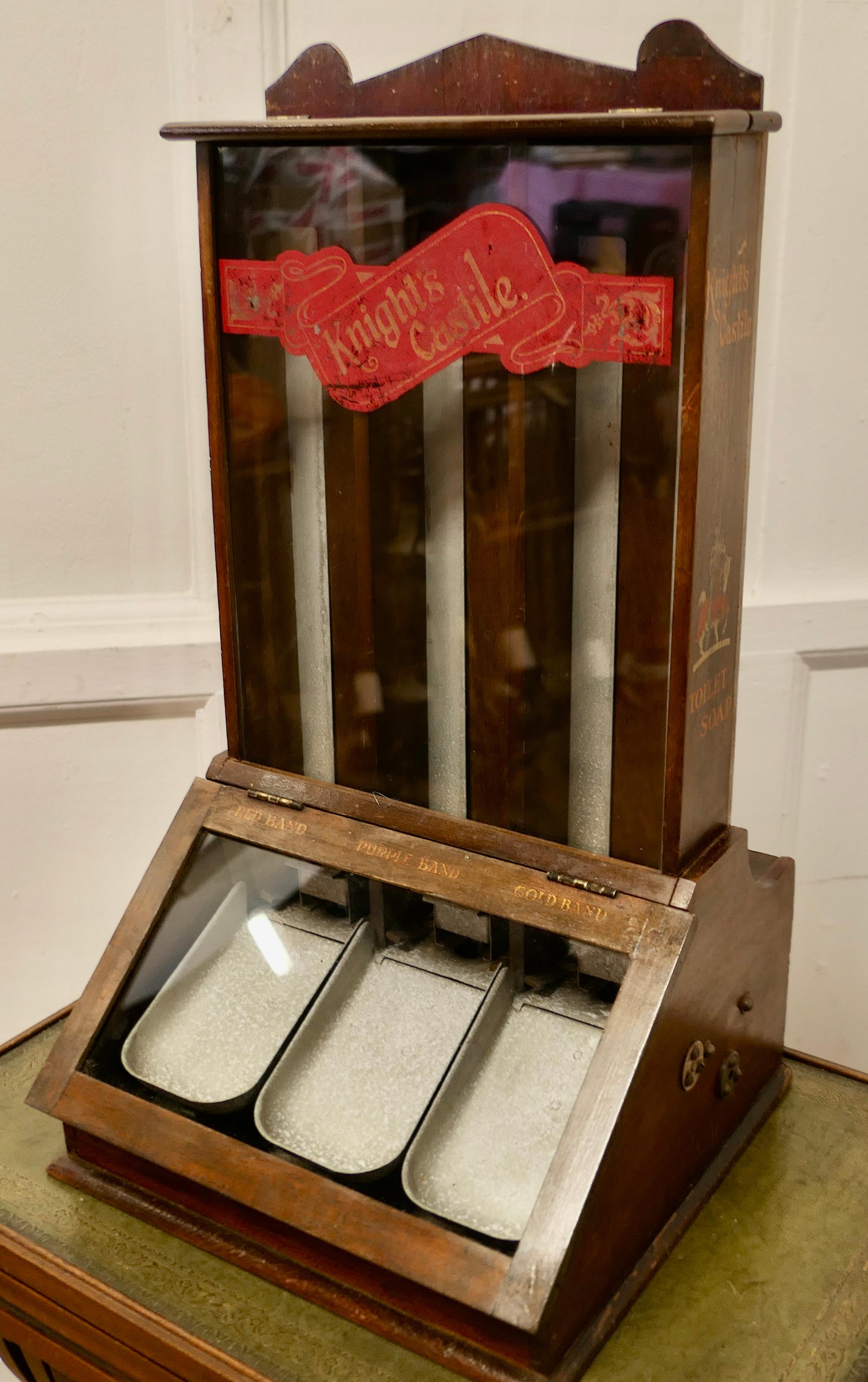 Victorien Knight's Castile Chemist Shop Display Soap Dispensing Cabinet    en vente