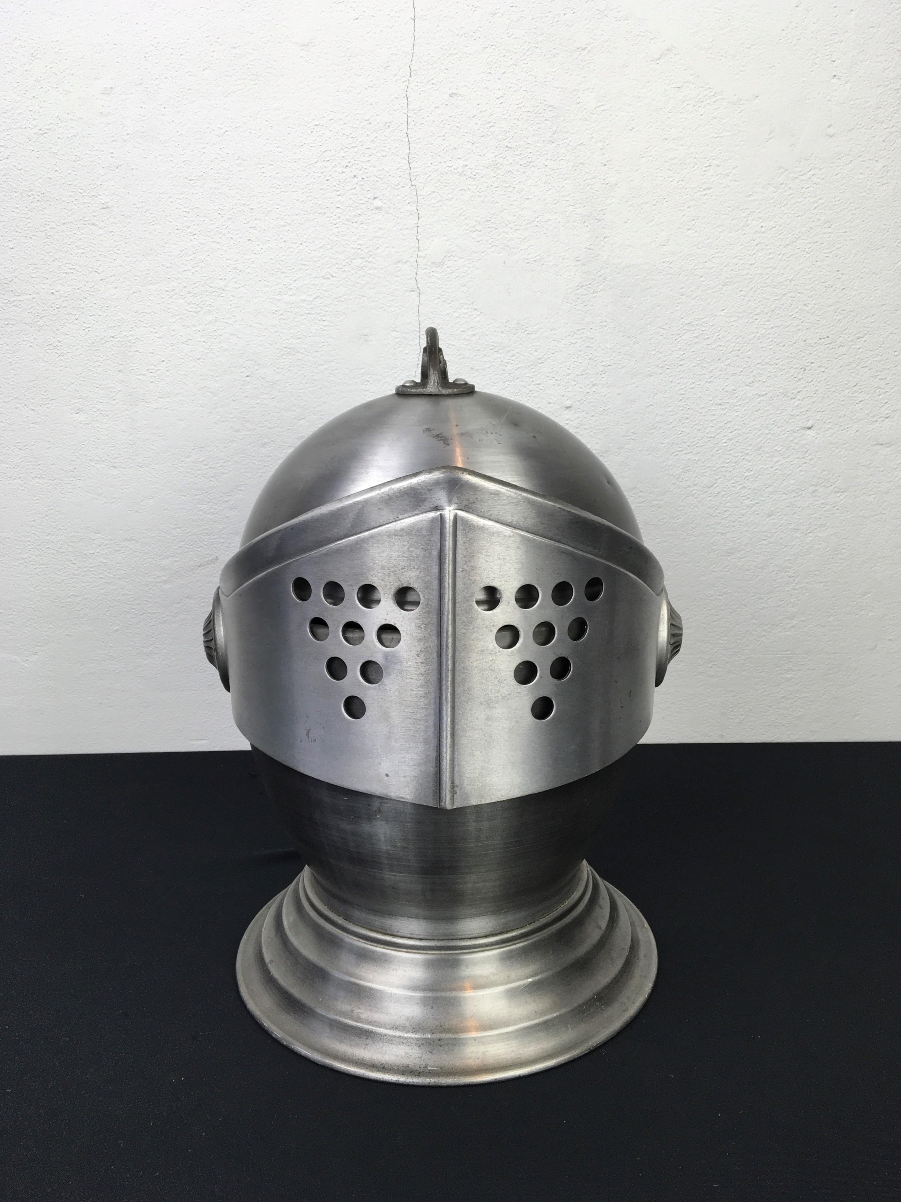 bucket helmet knight