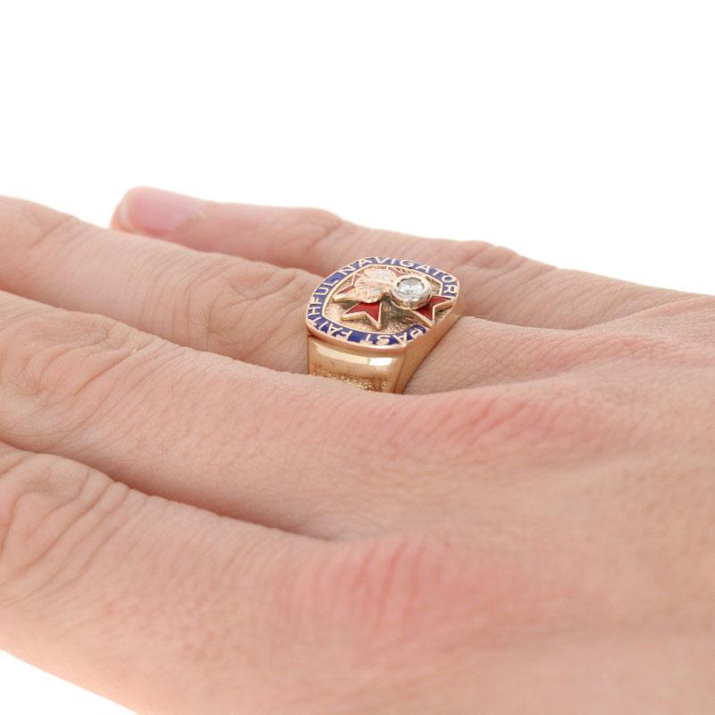 Knights of Columbus Past Faithful Navigator Ring, 14k Gold K of C Diamant .12ct () 5