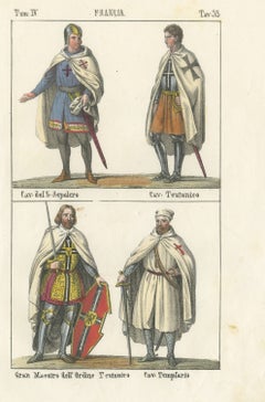 Knights of the Holy Sepulchre, Teutonic Order and Templars, Lithograph, 1842