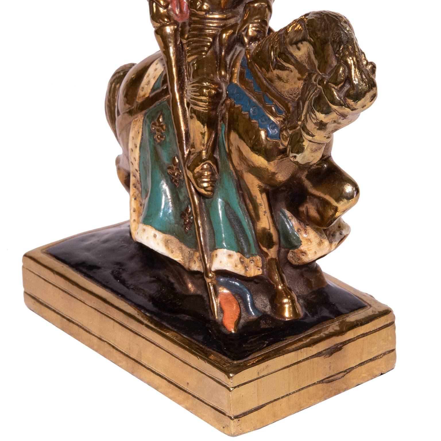 Knights on Horseback Bronze Bookends 3