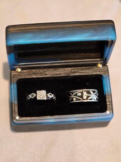 Knightsteel, Platinum and Diamond Vine Band by Zoltan David