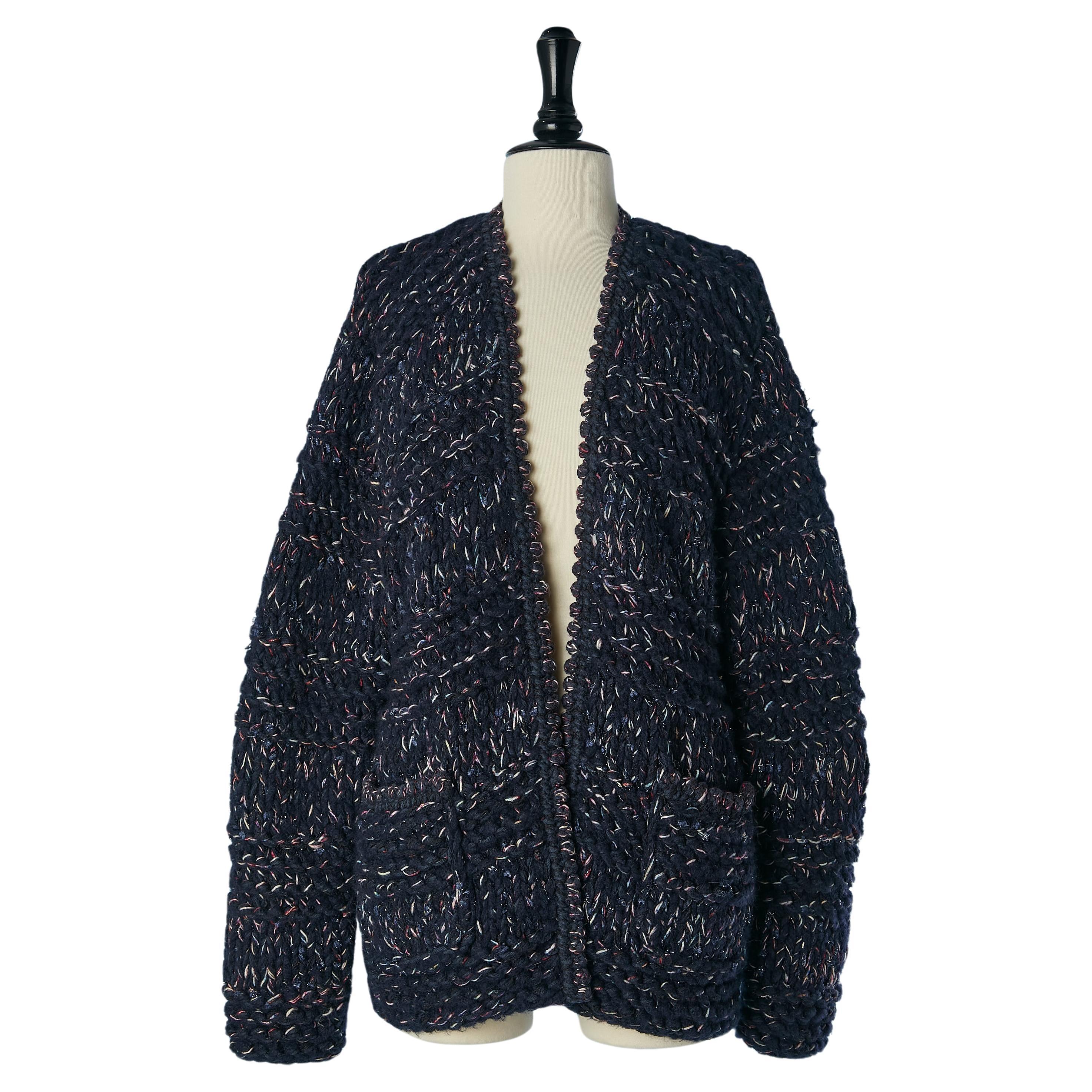 Knit cardigan in mixed wool and lurex threads Chanel  For Sale