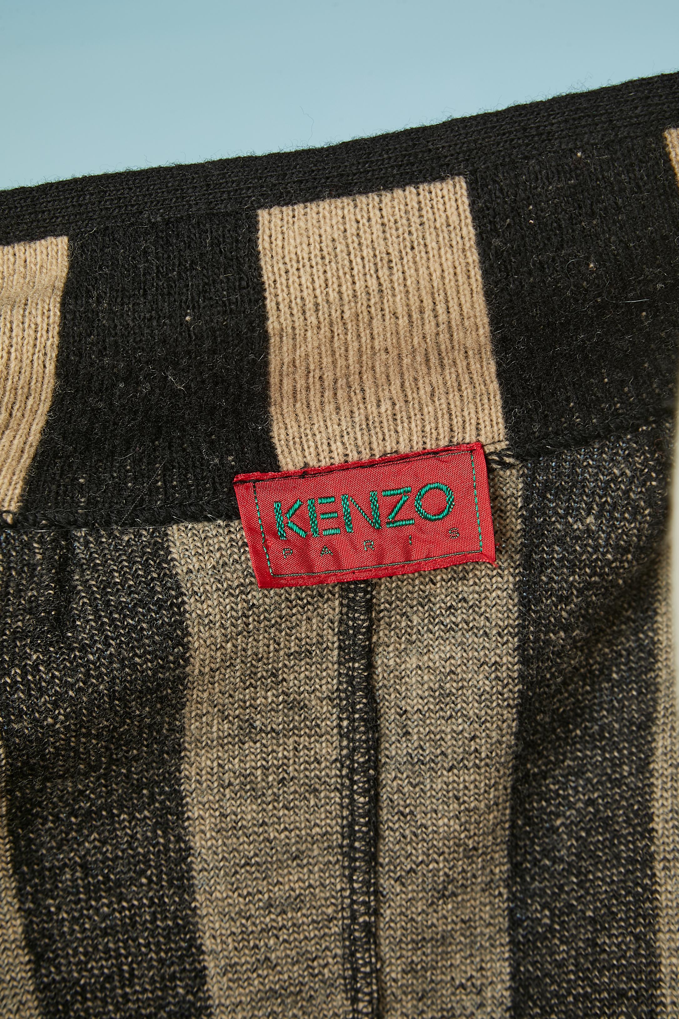Knit cardigan with grey and black stripes Kenzo  1