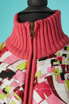 Cardigan en tricot avec bordure de tissu imprimé sur le devant et les manches Emilio Pucci