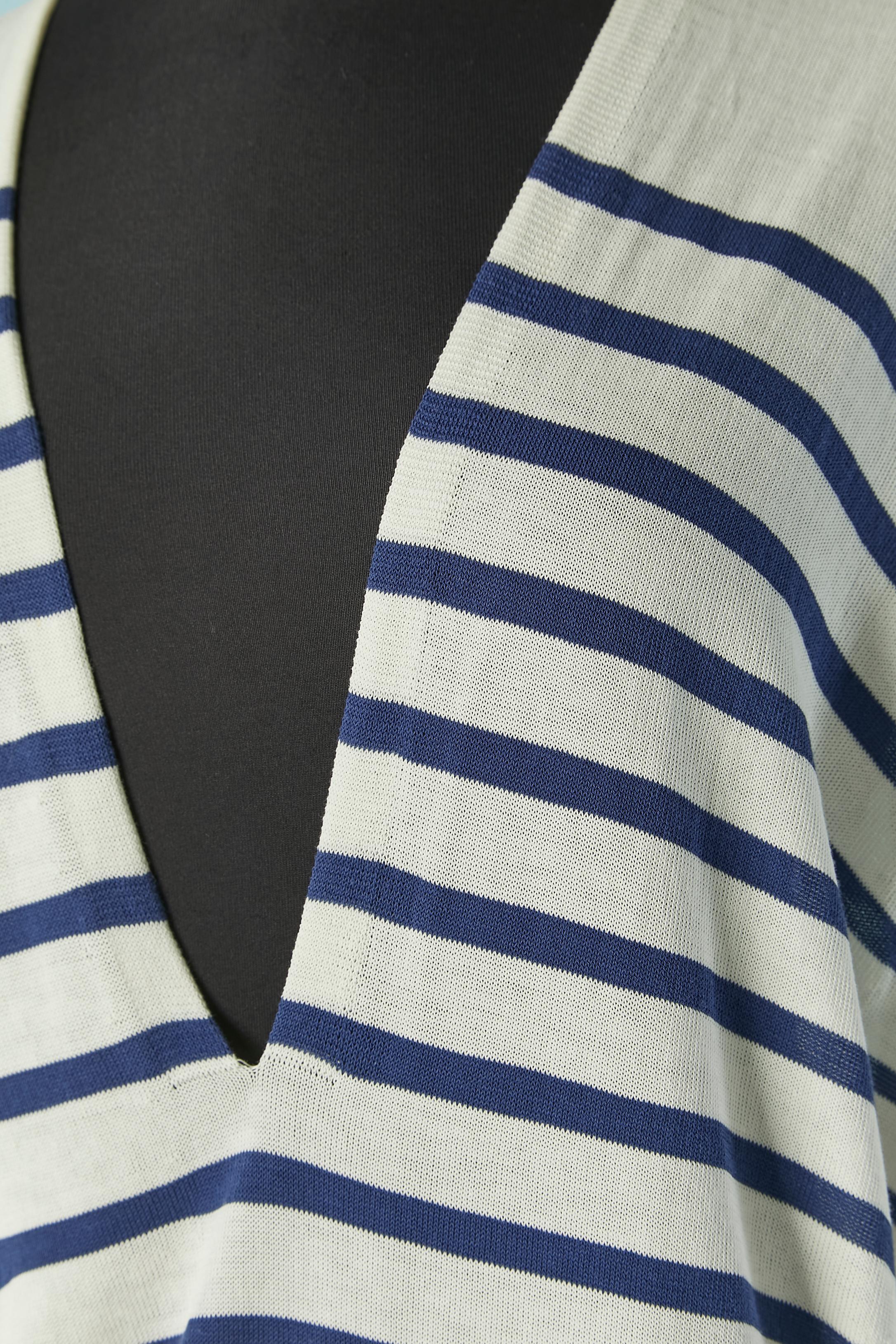 Knit cotton striped draped asymmetrical dress. 
SIZE M 