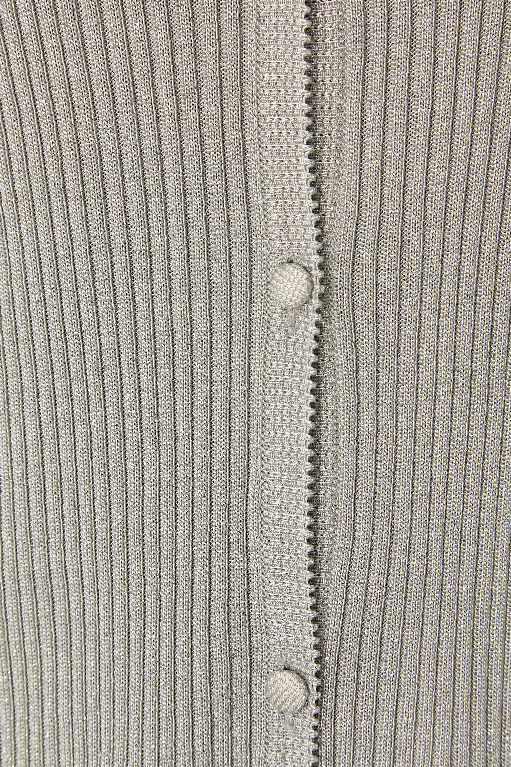 Lange Strickjacke aus silbernem Lurex SUITE von CHANTAL THOMASS (Silber) im Angebot