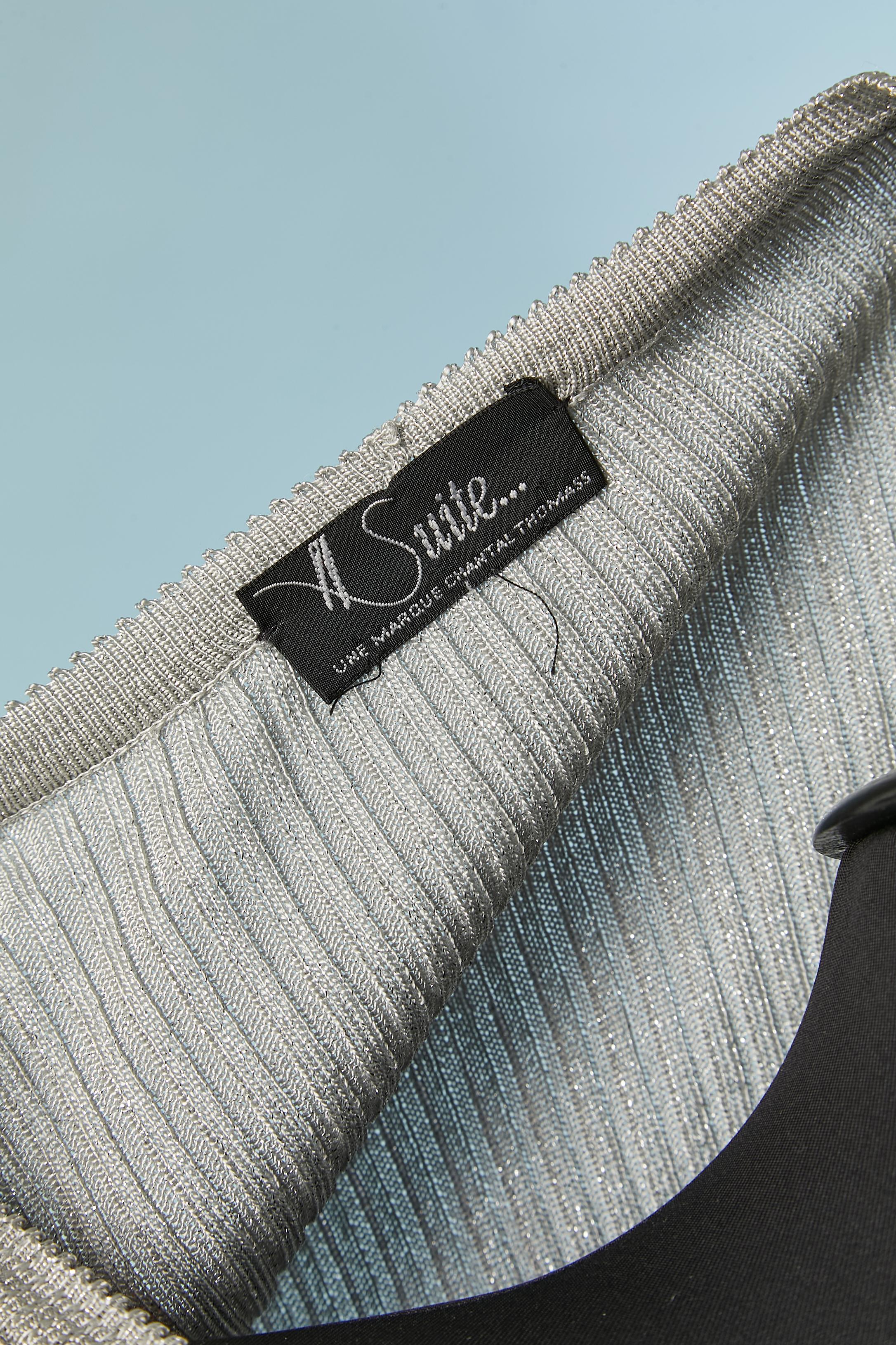 Lange Strickjacke aus silbernem Lurex SUITE von CHANTAL THOMASS im Angebot 2