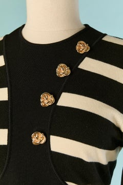 Knit striped dress with gold metal buttons ALEXANDER McQUEEN